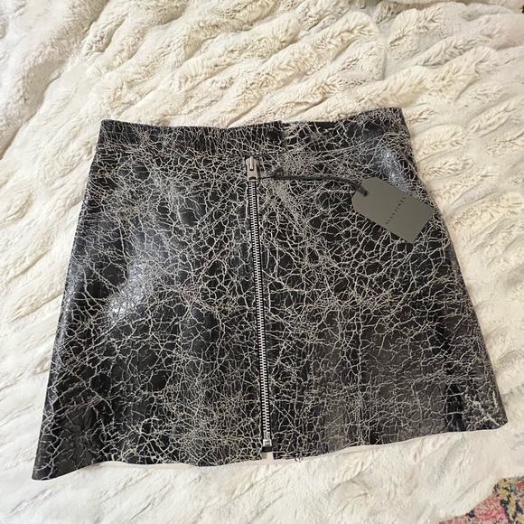 All Saints Dresses & Skirts - ALLSAINTS Leather Marble Skirt